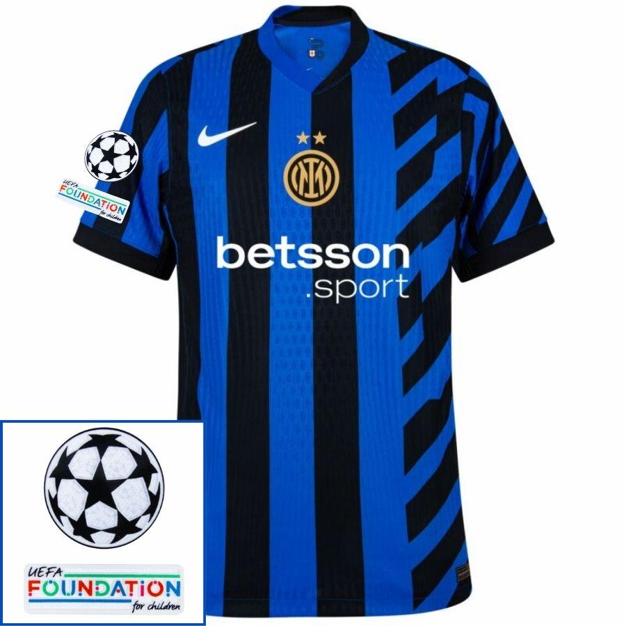 Inter Milan Lautaro 10 Home 2024/25 Patches UCL UEFA Foundation (Official Printing)