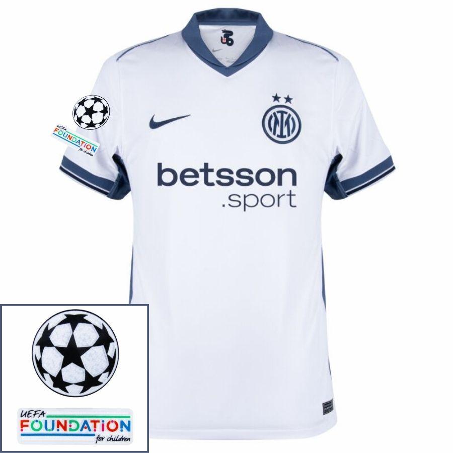 Inter Milan Dimarco 32 Away 2024/25 Patches UCL UEFA Foundation (Official Printing)