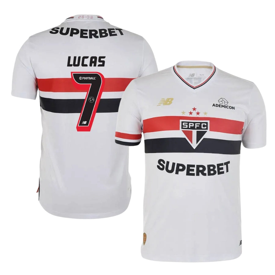 São Paulo Home Lucas 7 Fan Jersey 2025/26 Official Printing