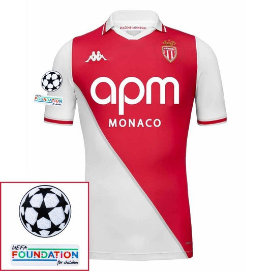Monaco Home Fan Jersey 2024/25 Patches UCL UEFA Foundation (Official Printing)