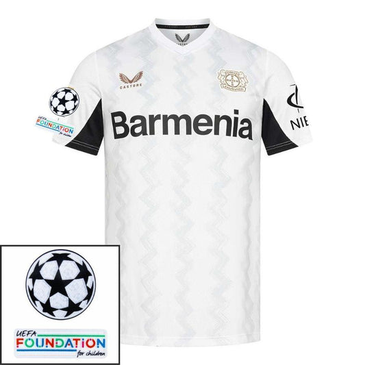 Bayer 04 Leverkusen Away Fan Jersey 2024/25 Patches UCL UEFA Foundation (Official Printing)