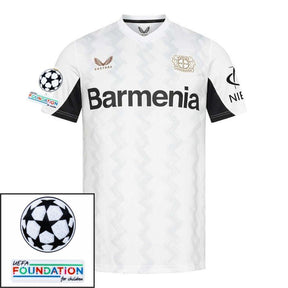 Bayer 04 Leverkusen Wirtz 10 Away Fan Jersey 2024/25 Patches UCL UEFA Foundation (Official Printing)