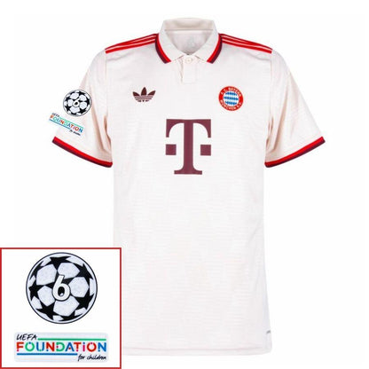 Bayern München Kimmich 6 Third Fan Jersey 2024/25 Patches UCL UEFA Foundation (Official Printing)