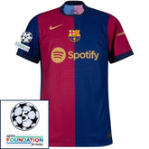 Barcelona Home 2024/25 Patches UCL UEFA Foundation (Official Printing)