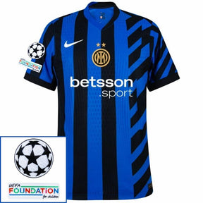 Inter Milan Dimarco 32 Home 2024/25 Patches UCL UEFA Foundation (Official Printing)