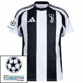 Juventus Home 2024/25 Patches UCL UEFA Foundation (Official Printing)