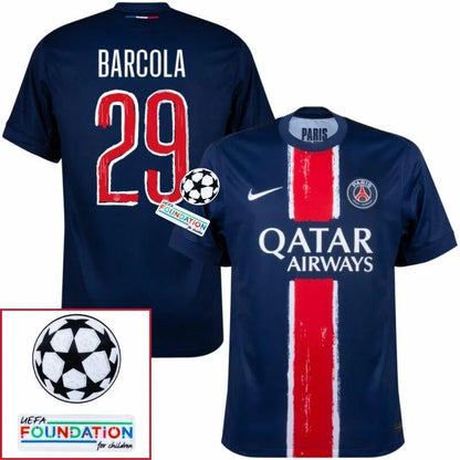 Paris Saint-Germain Fan Jersey Home 2024/25 Patches UCL UEFA Foundation (Official Printing)