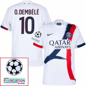 Paris Saint-Germain Fan Jersey Away 2024/25 Patches UCL UEFA Foundation (Official Printing)