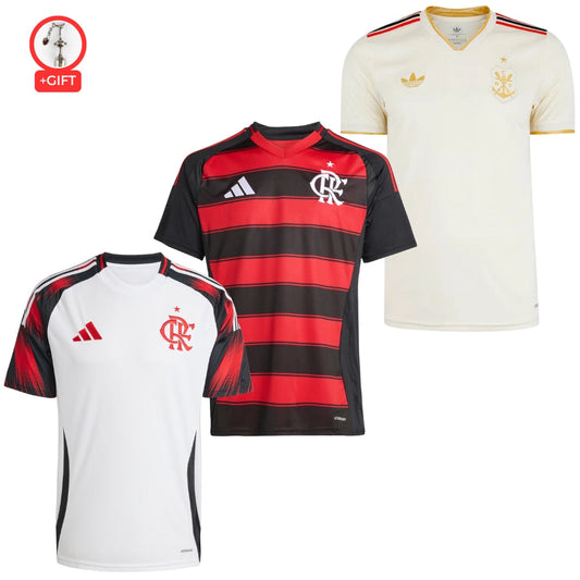 Flamengo Fan Jersey Home, Away e Third 2025/26 - Kit 3 Fan Jersey