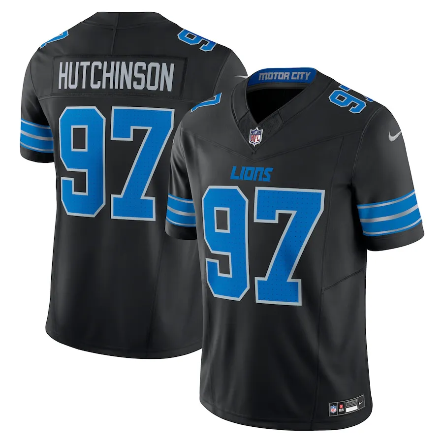 NFL Detroit Lions II Black Aidan Hutchinson 97 Alternate Vapor