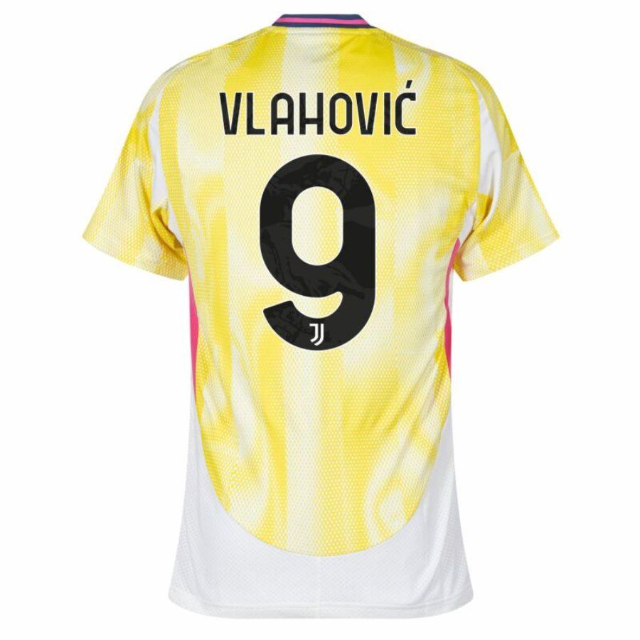Juventus Vlahovic 9 Away 2024/25 Patches UCL UEFA Foundation (Official Printing)