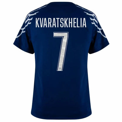 Paris Saint-Germain Kvaratskhelia 7 Fan Jersey Fourth Jordan 2024/25 Patches UCL UEFA Foundation (Official Printing)